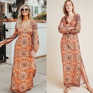 Anthro Farm Rio Clarabella Long Sleeves Dress